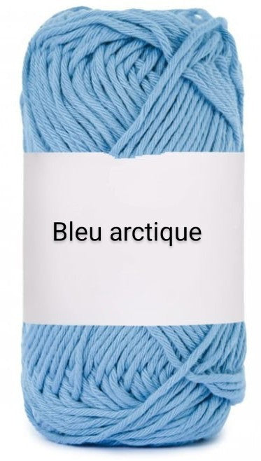 Light blue Arctic yarn skein with label, Croch'pelotes by Sophie crochet supplies