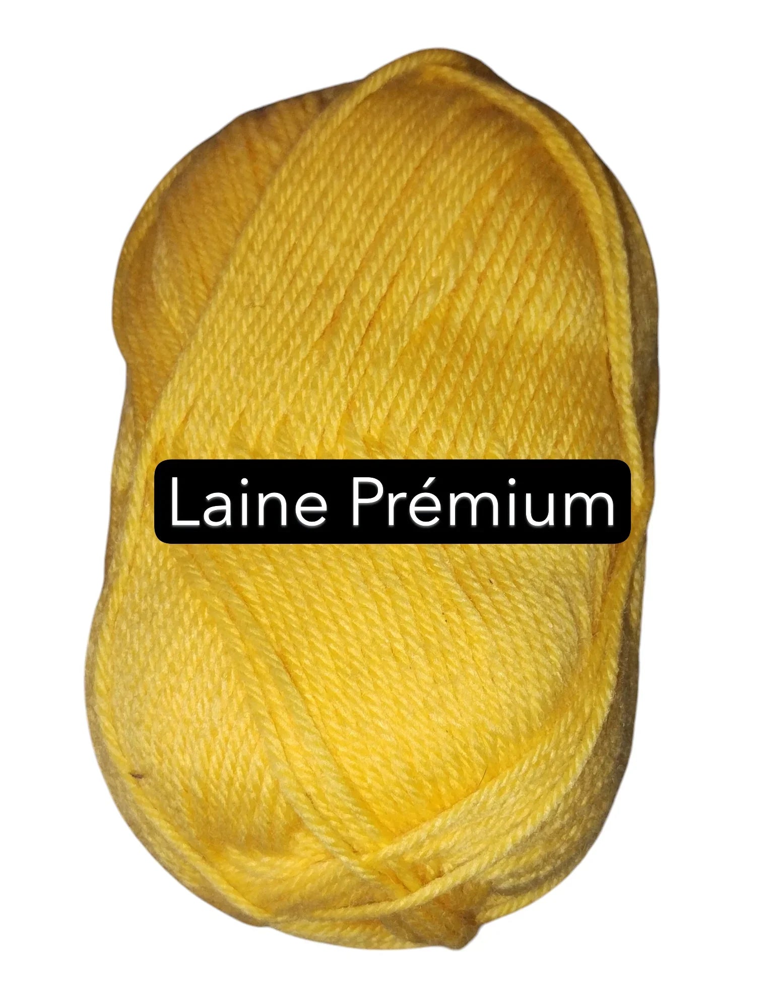 Premium yellow wool yarn skein for crochet projects from Croch'pelotes by Sophie