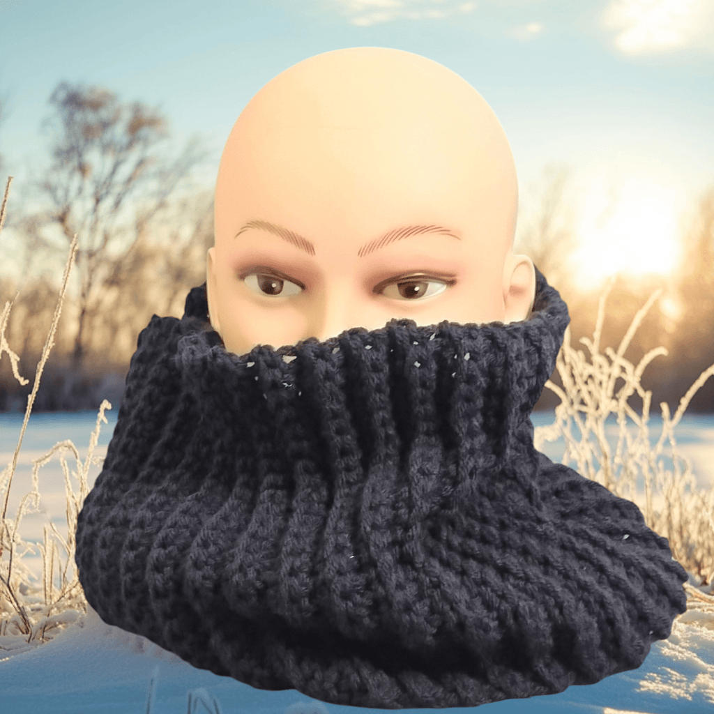 Snood long classique couleur bleu marine 